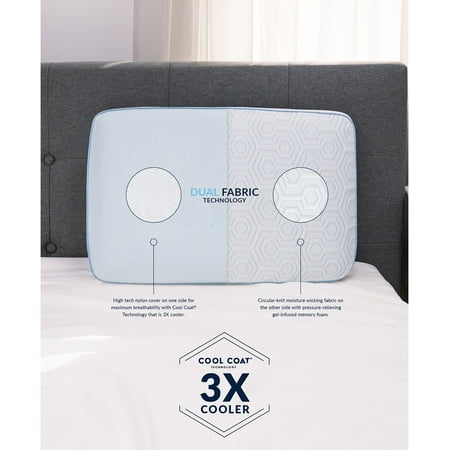 SensorGel Arctic Gusset Gel-Infused Memory Foam Pillow with Cool Coat Technology, Standard