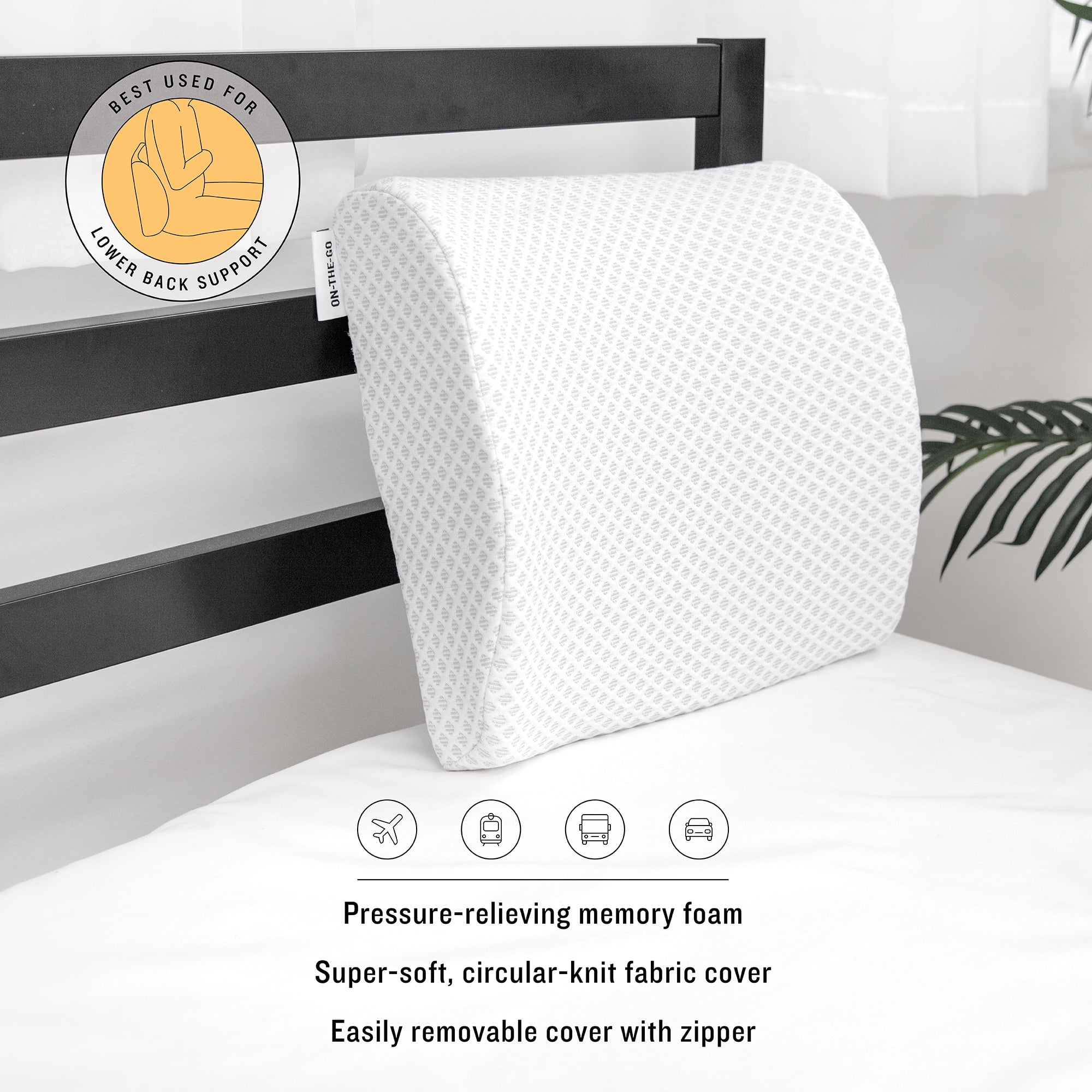 Sensorpedic Conforming Memory Foam Lumbar Back Support Pillow, Bed Pillows, Household