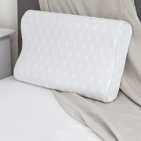 SensorPEDIC Luxury Gel-Infused Memory Foam King Contour Bed Pillow with Heat Reducing COOLcloth Cover