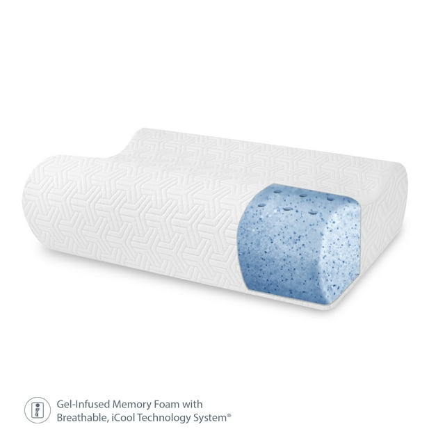 SensorPEDIC Majestic GelInfused Memory Foam Contour Bed Pillow