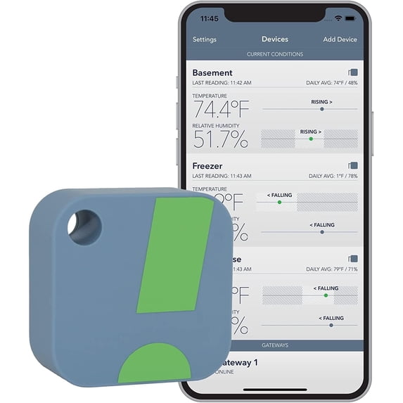 SensorPush HT1 Smart Temperature and Humidity Sensor with App Monitoring, Blue