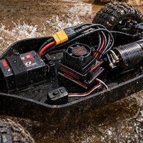 Sensorless Brushless ESC with XT60 Plug and Switch Mode BEC Waterproof 60 A Brushless Electronic Speed Controller for 1/10 RC Scale Short Course Truck
