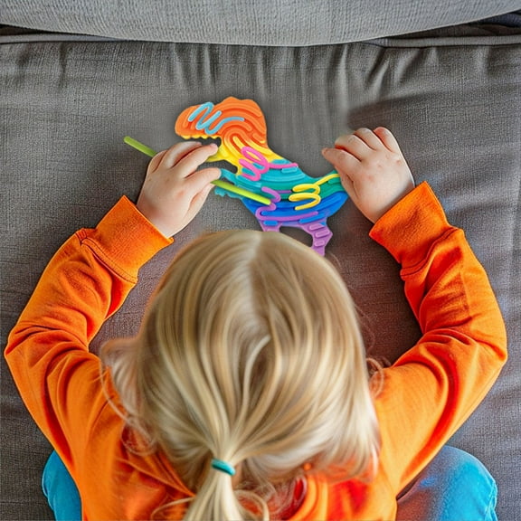 Sensory Activity Board, Kids Fidget Toy, Fine Motor Skills Development and Anxiety Relief, Non-Toxic Durable Material, Dual-Sided Design, Portable and Washable Children’s Stress Reliever