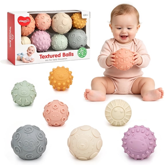 Sensory Balls,Vinyl Soft Sensory Toys,Easy Grip Play,Textured,Colors Multi-Sensory Stimulation,Motor Skill Development,for 6M+,Model Number YL8103B