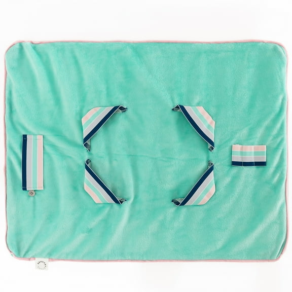 Sensory Basics: Weighted Lap Pad - 3 lbs Ocean Mint Green - Kids-Adults 30+ lbs, 22x16x2", Soft Velour, Media Holding Elastic Bands, Sensory Comfort