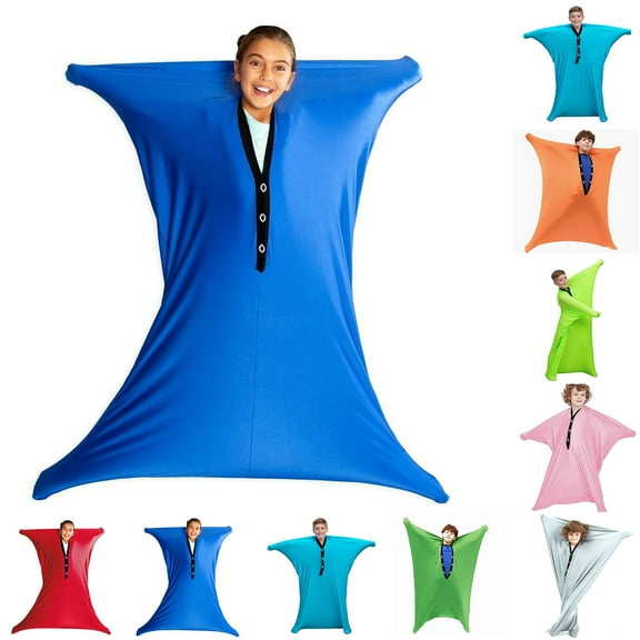 Sensory Body Sock for Kids – Full Body Wrap for Autistic Children, Stress Relief Sensory Sack, Deep Pressure Compression Blanket Alternative – Stretchy Polyester, L Size (9-12 Years), Unisex