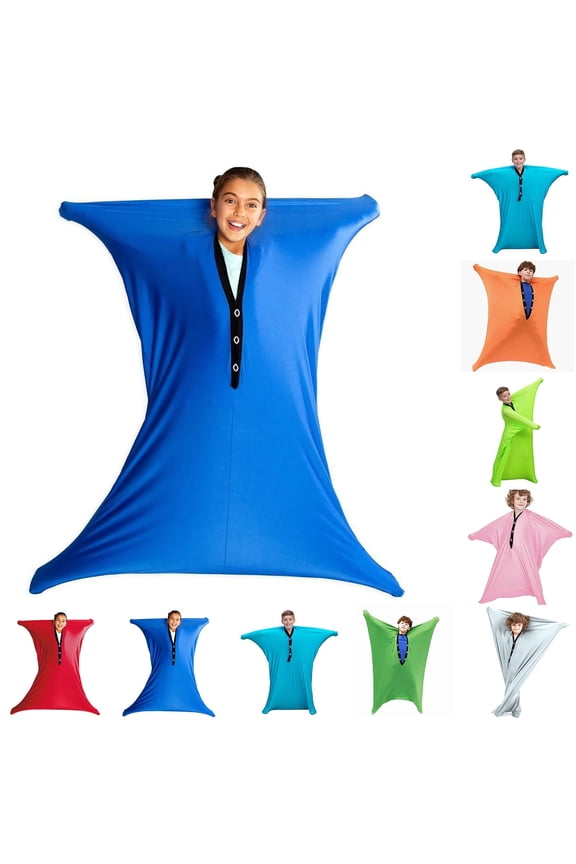 Sensory Body Sock for Kids Stress Relief Calming Toy Unisex Size L Ages 9-12 Polyester Oversized Fit Full Body Wrap for Autistic Children Stretchable Deep Pressure Sensory Sack