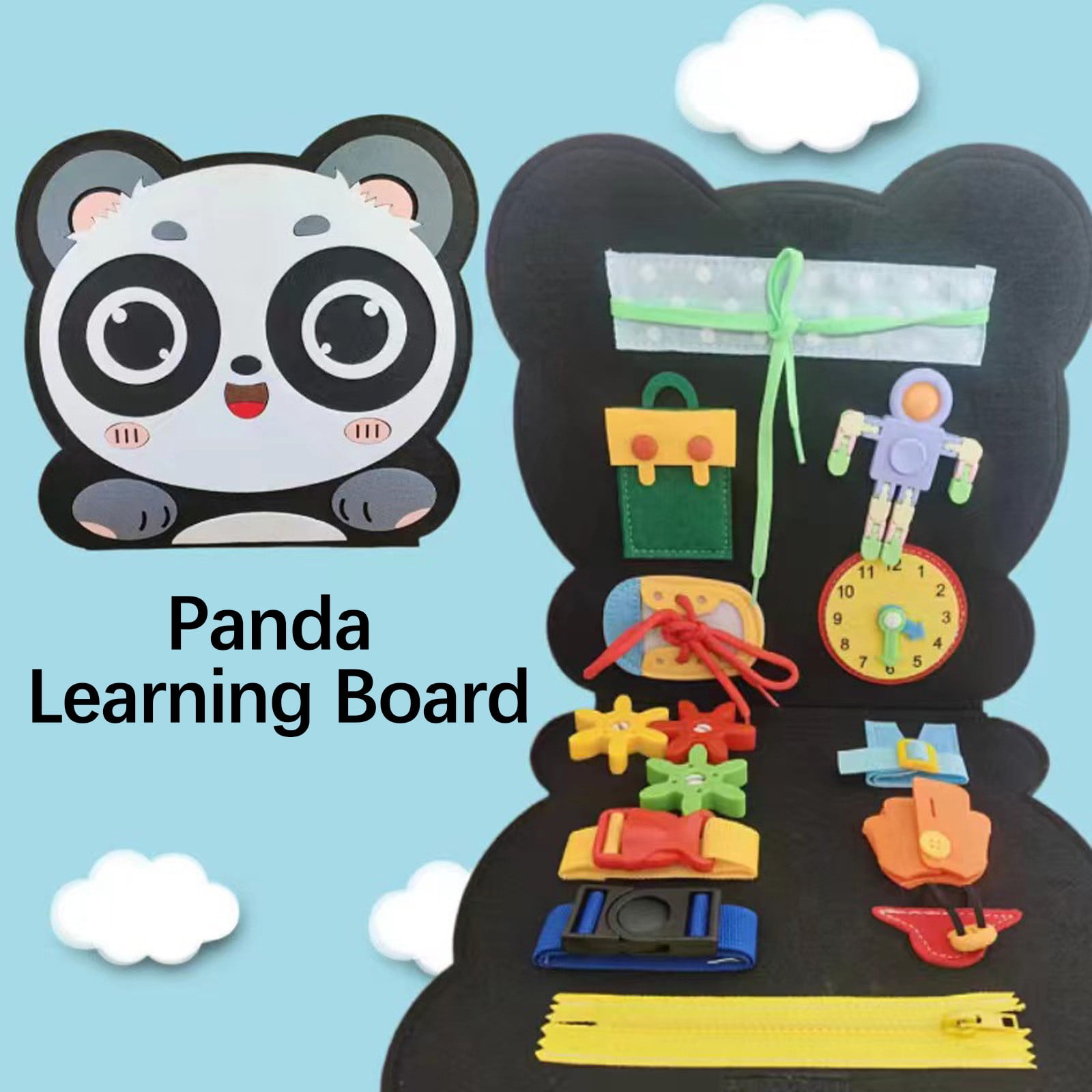 Montessori Busy Board Für Kleinkinder – Mit Malbrett, Stiften, Reißverschlüssen & Schnallen, 27 X 22 Cm