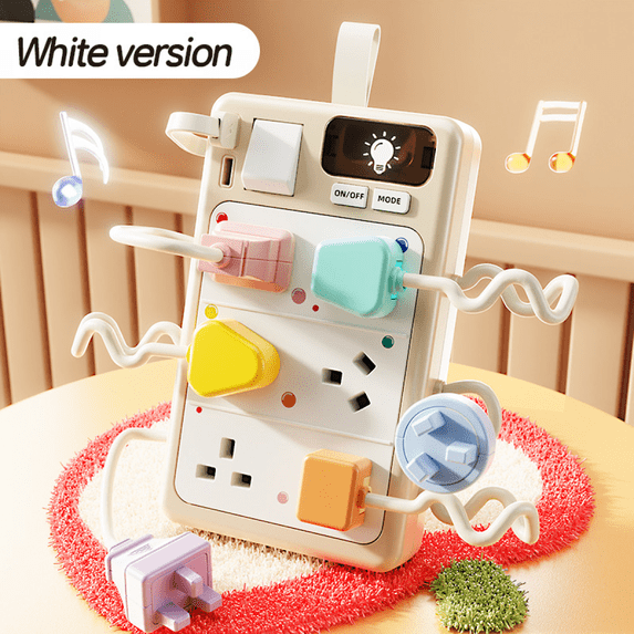 Sensory Busy Board Plug Outlet for Toddlers 3-5 with Lights & Sounds ...