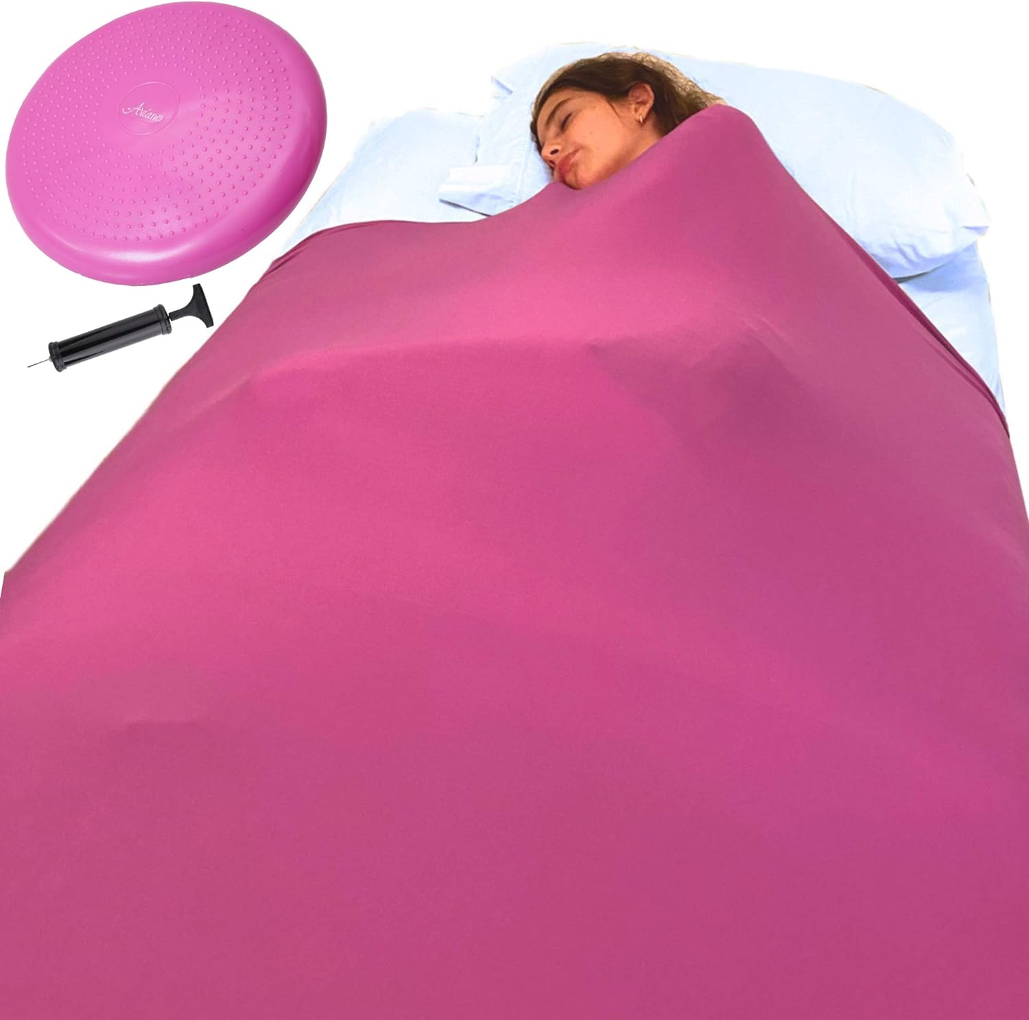Sensory Compression Blanket For Kids Plus Wobble Seat Cushion