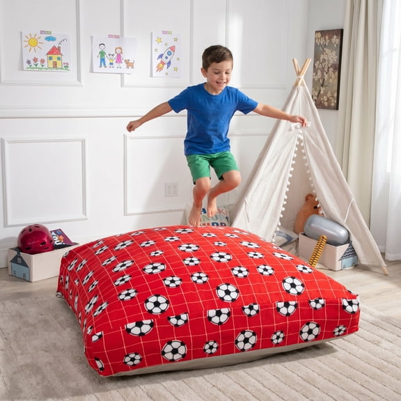 Sensory Crash Pad for Kids & Adult Crash Mat with Foam Blocks, Removable and washable with Non-Slip Bottom, Fleece Soft Fabric Sensory Pads, Landing Mat for Jumping, Relaxing & Play - 48"x48"
