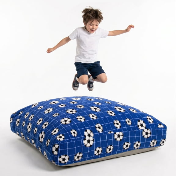 Sensory Crash Pad for Kids & Adult Crash Mat with Foam Blocks, Removable and washable with Non-Slip Bottom, Fleece Soft Fabric Sensory Pads, Landing Mat for Jumping, Relaxing & Play - 48" x 48"
