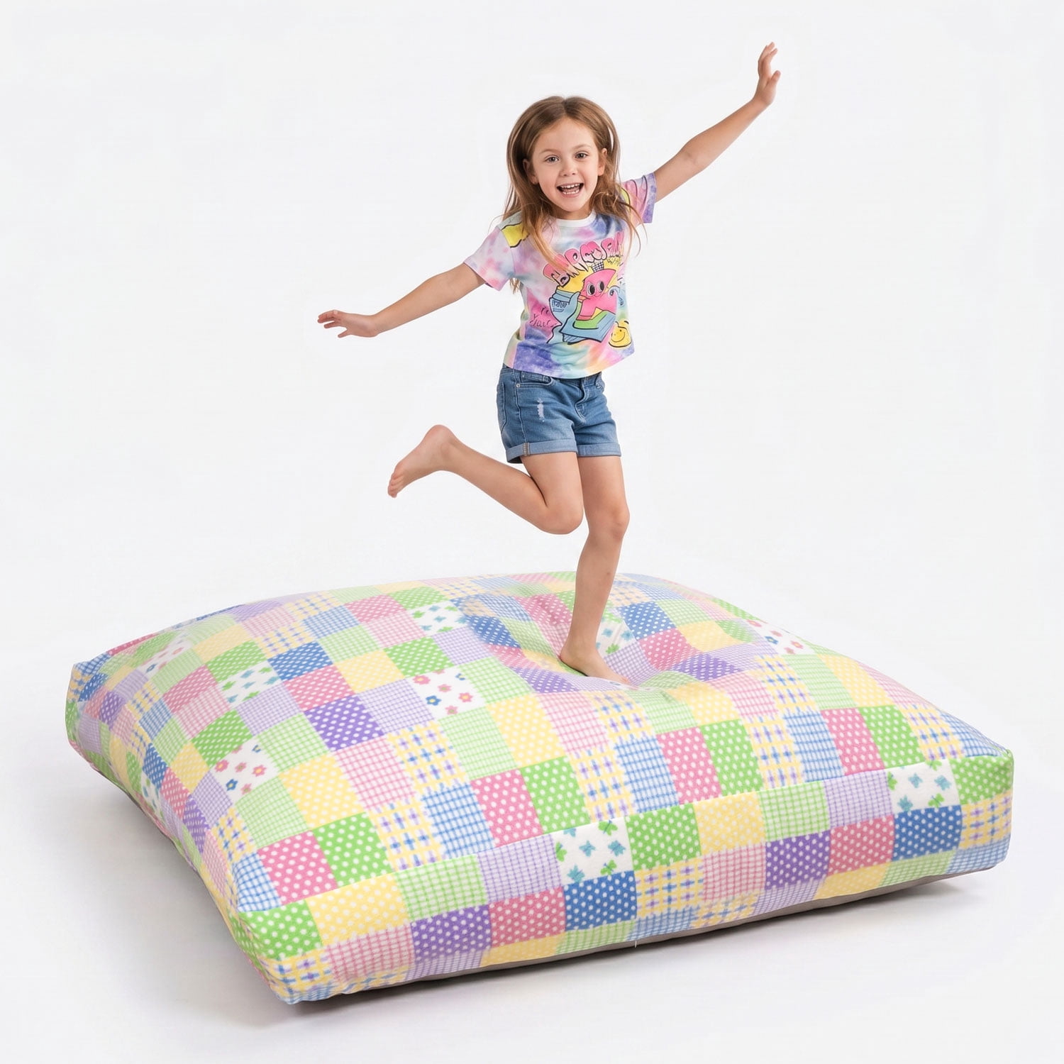 Sensory Crash Pad for Kids & Adults,Soft Landing Crash Mat with Foam Blocks,Removable and Washable Cover,Non-Slip Bottom for Jumping, Relaxing & Play,36" x 36"