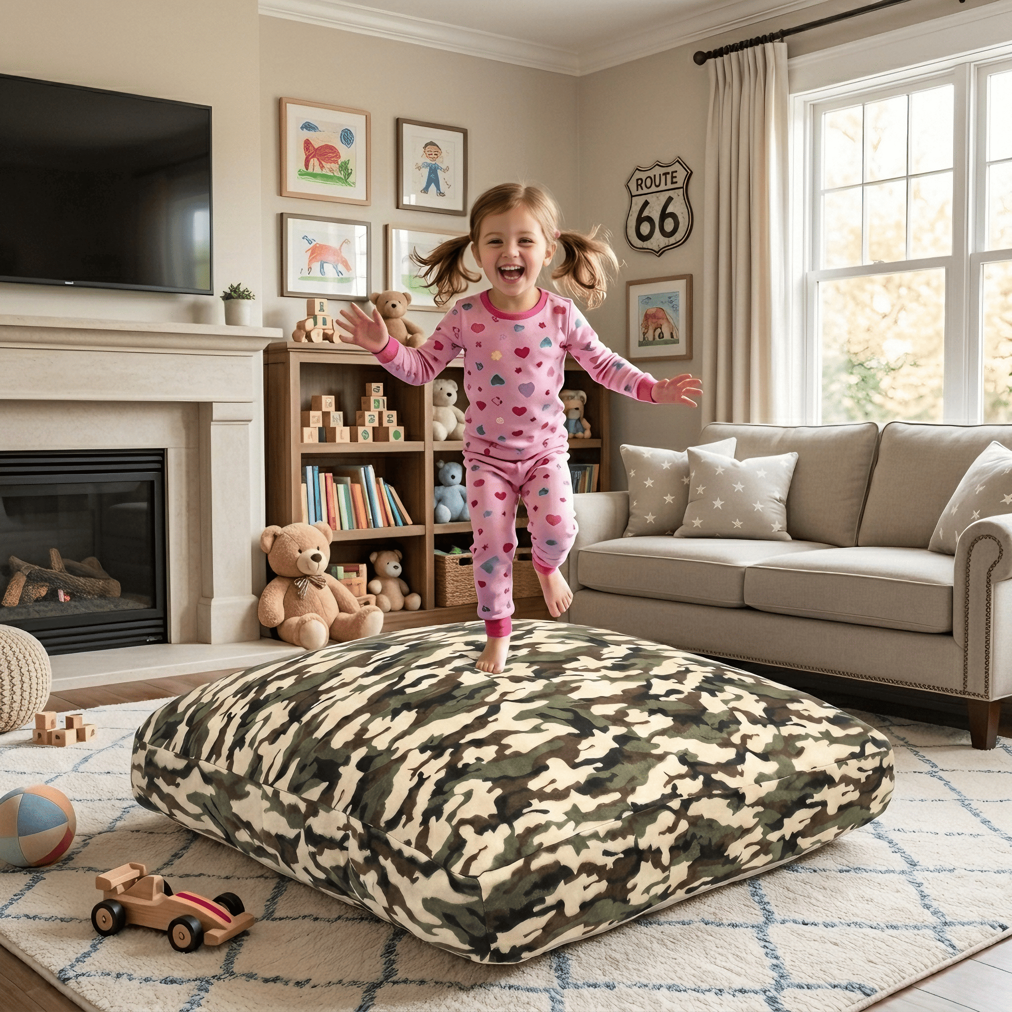 Sensory Crash Pad for Kids & Adults,Soft Landing Crash Mat with Foam Blocks,Removable and Washable Cover,Non-Slip Bottom for Jumping, Relaxing & Play,36" x 36"