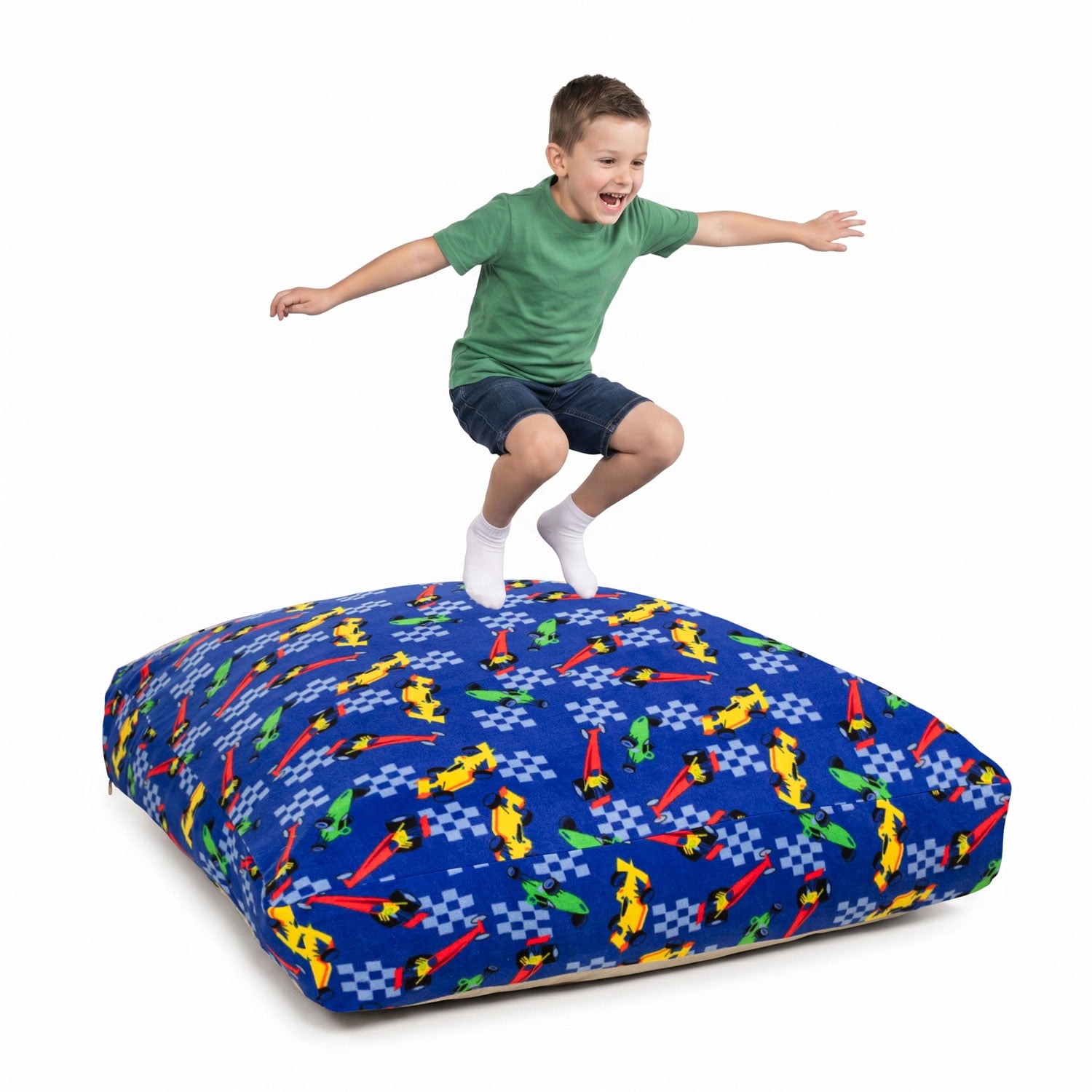 Sensory Crash Pad for Kids & Adults,Soft Landing Crash Mat with Foam Blocks,Removable and Washable Cover,Non-Slip Bottom for Jumping, Relaxing & Play,48" x 48"