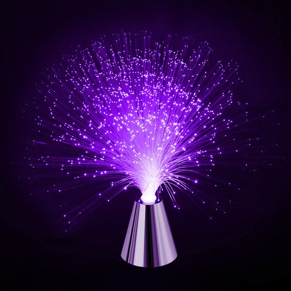 Starlite Purple Fibre Optic Mood Lamp – Battery Operated, 13" Tall, Retro Glow For Parties, Festivals & Glamping