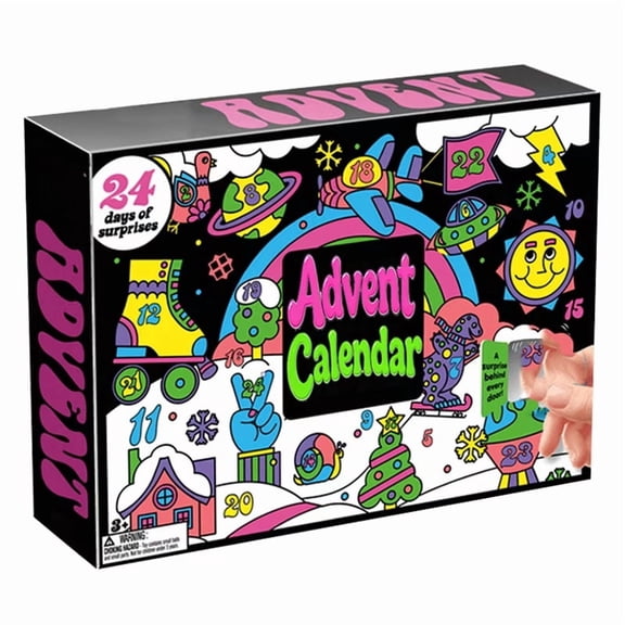 Sensory Fidget Christmas Advent Calendar 2026, 24 Surprise Days Countdown Box, Mixed Mini Pop & Squeeze Toys, Holiday Novelty Gifts