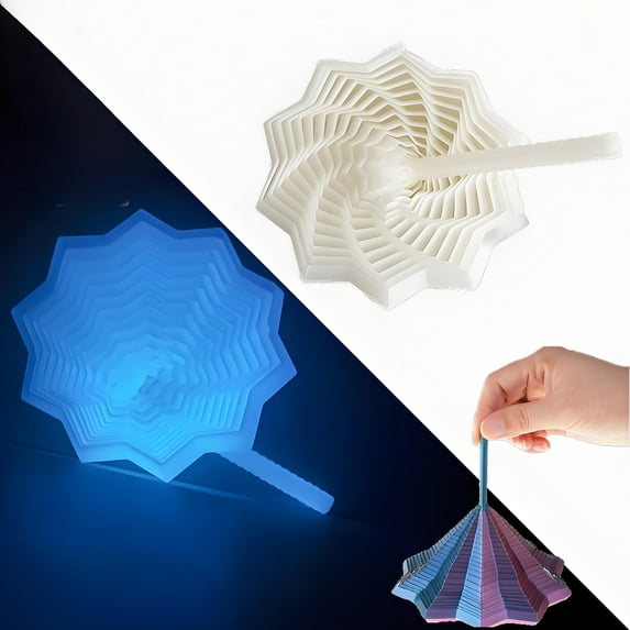Sensory Fidget Star with Handle, Sensory Fidget Star, 3d Printing, Relieves Stress, Improves Concentration, Honeycomb Rotating Spiral Design, Suitable for Adults, A Good Gift for Christmas