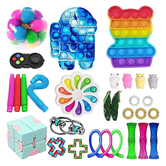 Sensory Fidget Toys, 30 Pack Stress Relief Gadgets Set For ADHD, Calming Hand Busy Box For Adults, Classroom Office Desk Toy Gift