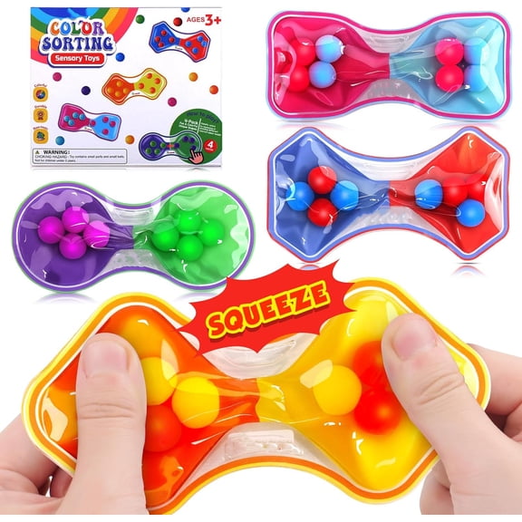 Sensory Fidget Toys: Color Sorting Pack - Squeeze Calming Quiet Toys for Classroom