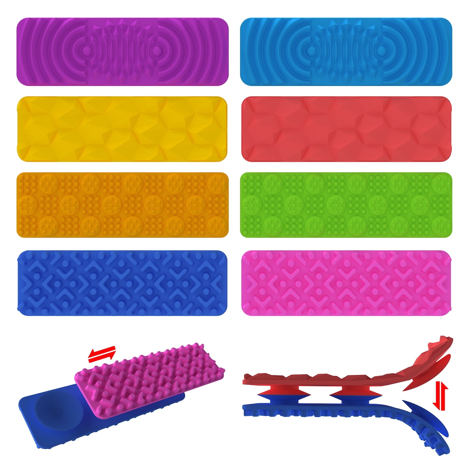 Texture Fidget Sticker Sensory Fidget Toys Kids Adults: 8 Pack Textured Suction Toys for ...