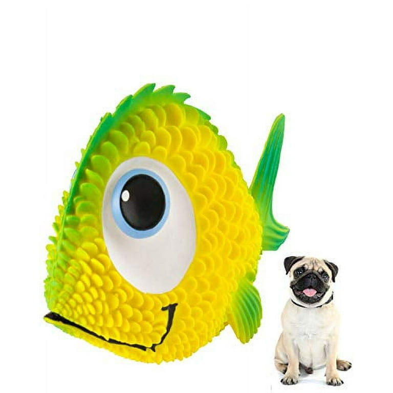 Sensory Fish - Squeaky Dog Toys - Soft, Natural Rubber (Latex) - Puppy -  Small Dogs - Medium Dogs & Blind Dogs - Indoor Play - Complies with Same