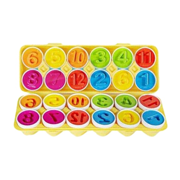 Sensory Matching Egg Toy For S 1 3 Easter Egg Carton Shape Recognition Sorter Puzzle Coordinated Early Learning Educational Fine Motor Skill Montessori Geometric(Number) Early Education Toys