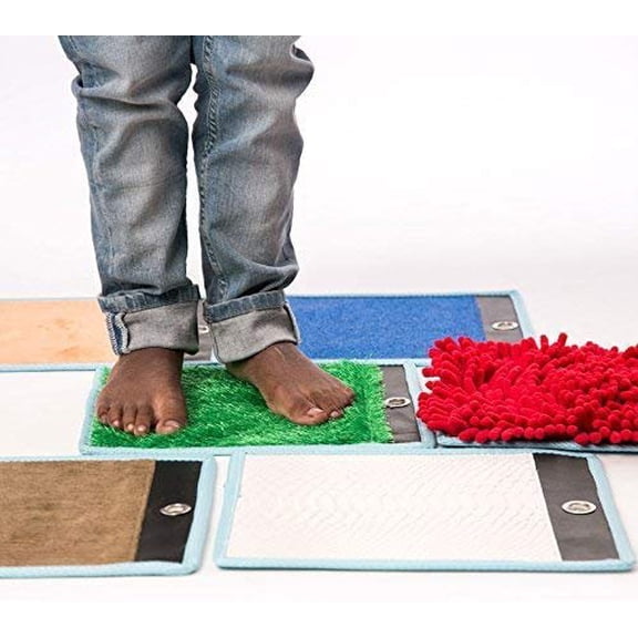 Sensory Mini Mats by Fun And Function - Therapy Play Mat Sensory Room Equipment - Set of 6 Textured and Colored Therapy Tiles