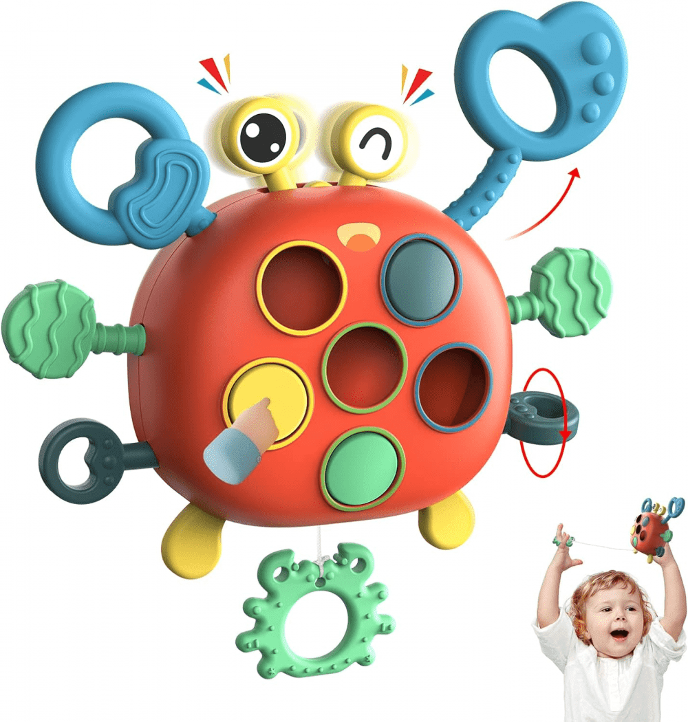 Sensory Montessori Baby Toys 6 to 12 Months, Fine Motor Skills Pull