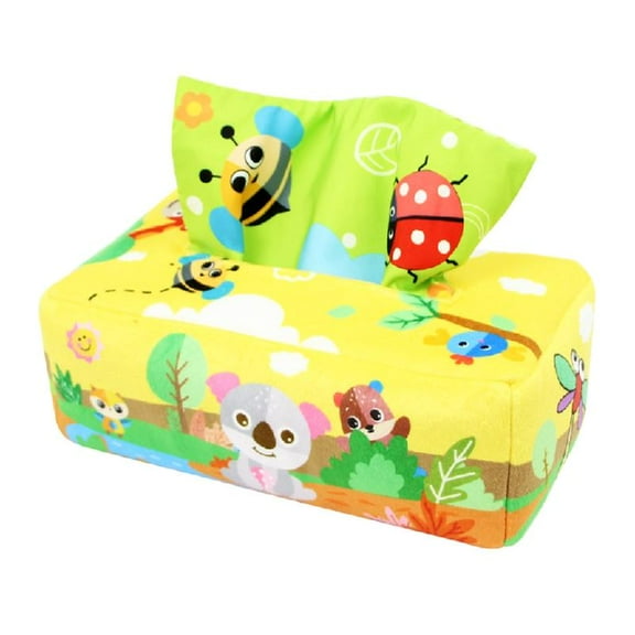 Sensory Pull Tissue Box Toddler Infant Baby Toy Colorful Scarves for Kids Montessori Educational Preschool Learning Toy