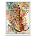 thumbnail image 1 of Sensory Sonata Violin Music Note Synesthesia Shapes and Colours Modern Watercolour Illustration Artwork Framed Wall Art Print A4, 1 of 4