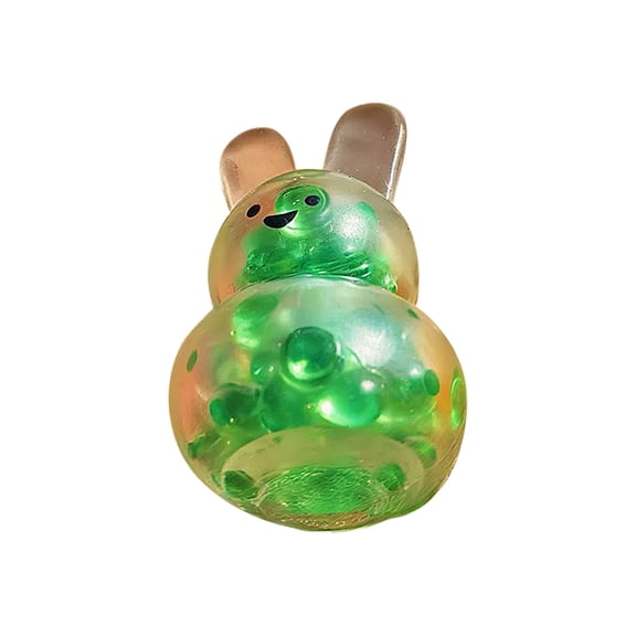 Sensory Squeeze Decor, Slow Rising Stress Ball, Handmade Iridescent, 3 in, Green, Easter Bunny, Office Decor, 1 Pc
