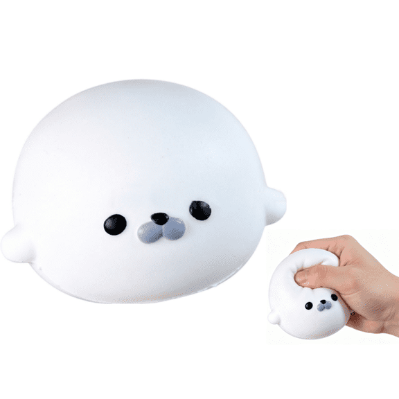 Sensory Squeeze Toy Slow Rising Seal Squishy Stress Relief Fidget for Adult Relaxation Desk Decor Calming Gift Silent Rebound (1PC)