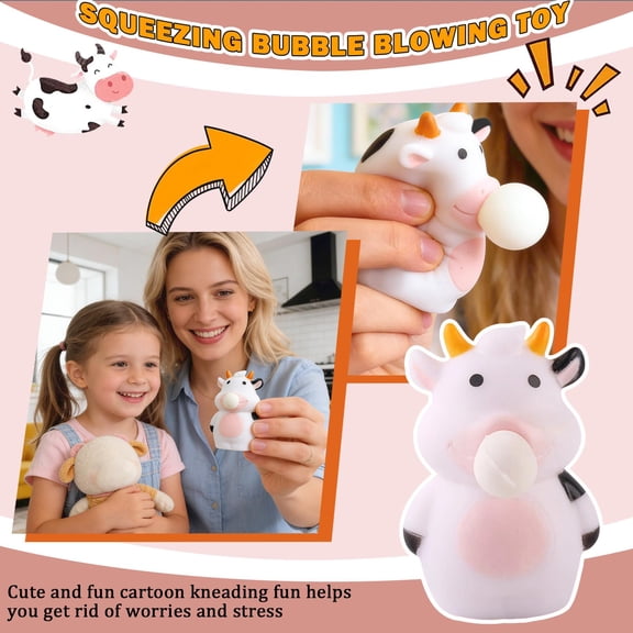 Sensory Squeeze Toys 2 Pack 3 Inch | Relaxation Toys Popping Bubble for Student and Adults | Cute Squeeze Animal Toys for Relaxation Relief, Great Gift, Silicone Rubber Squeeze