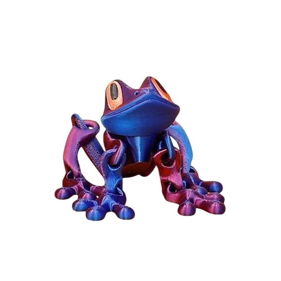 Squeeze Toys, Metal Squeeze Toys, 2.36 In, Articulated Frog, Magnetic Squeeze, Desk Squeeze Toys, Desk Decorations, Green Decorations, Blue Red Gradient, S Size, 1 Pc