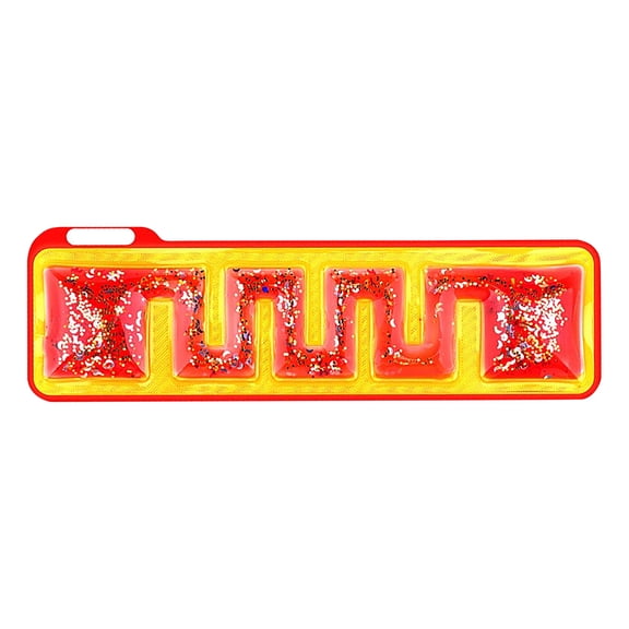 Sensory Squeeze Toys, Silicone Pop Panel, 8X2.5 In, Red Yellow, Glitter Flecks, Squeeze Toys for Student, Sensory Valentines for Student, Classroom Rewards, 1 Pc