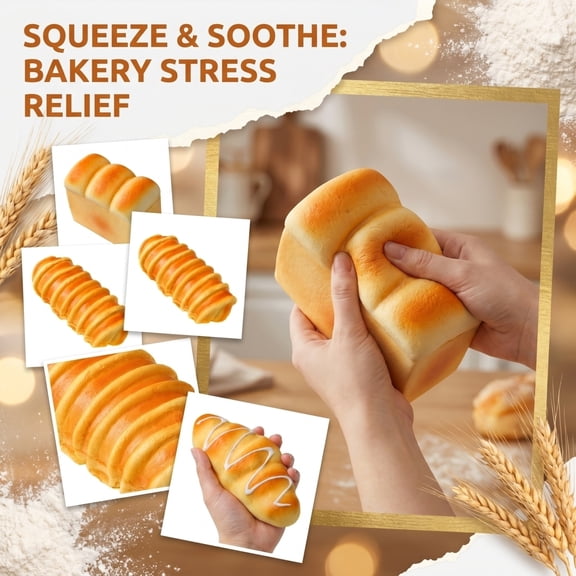 Sensory Squeeze Toys, Slow Rising Squeeze, Bread Butter Squeeze, Relaxation Squeeze Toys, Soft Elastic 1Pc Loaf Bread Squeeze Toys Made of Polyurethane Foam for Calming Focus and