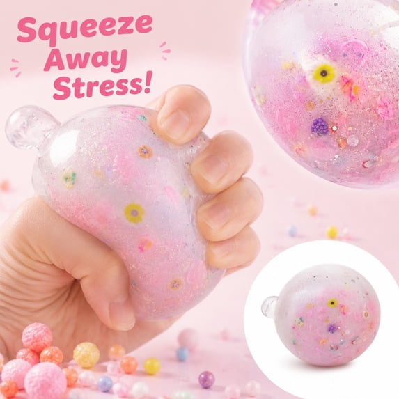 Sensory Squishy Toy Squeeze Ball, Ultra-Soft Slow Rising Stress Relief Fidget Calming Toy, Desk Decor for Office Home Classroom Travel, Creative Gift Idea for Craft Lovers