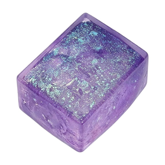 Sensory Stress Relief Toy, Slow Rising Crystal Sequin Fidget Block, Soft Silicone Squeeze for Anxiety, Portable Desk Relaxation Gadget, Purple