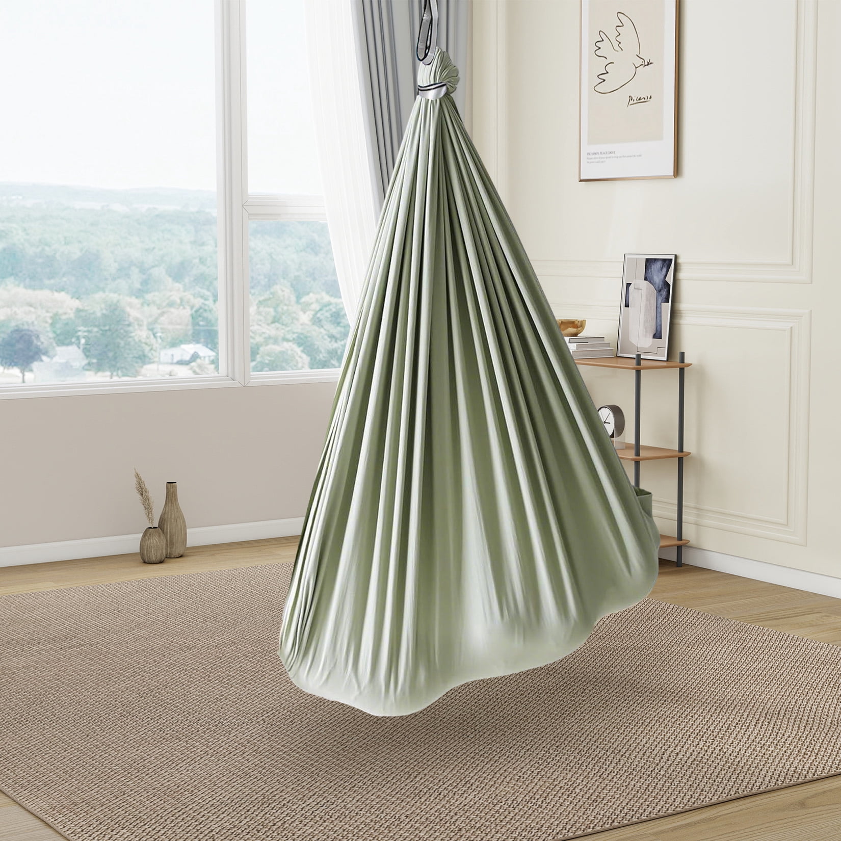 Sensory Swing 5FT Dual-Layer Therapy Swing for Autism, ADHD & Sensory Needs, Calming Hug, Indoor/Outdoor Use, Supports 300 lbs – 1.5x1.4m