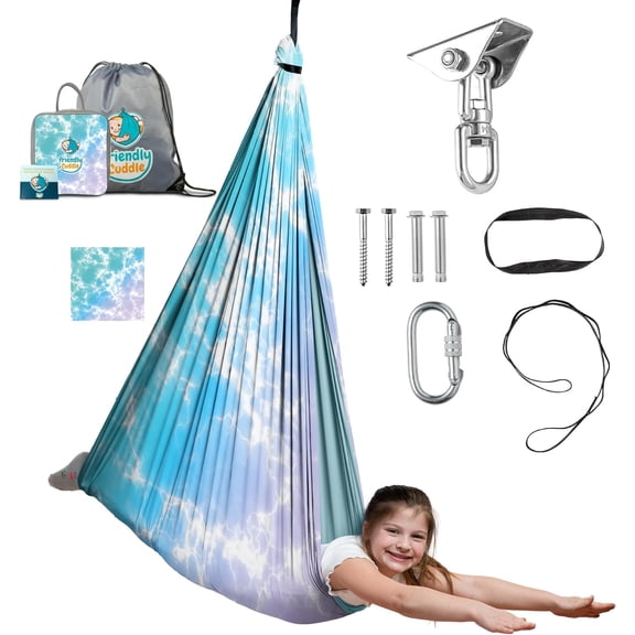Sensory Swing Hammock for Kids and Adults with 360    Swivel and Compression Design Lavender Mist