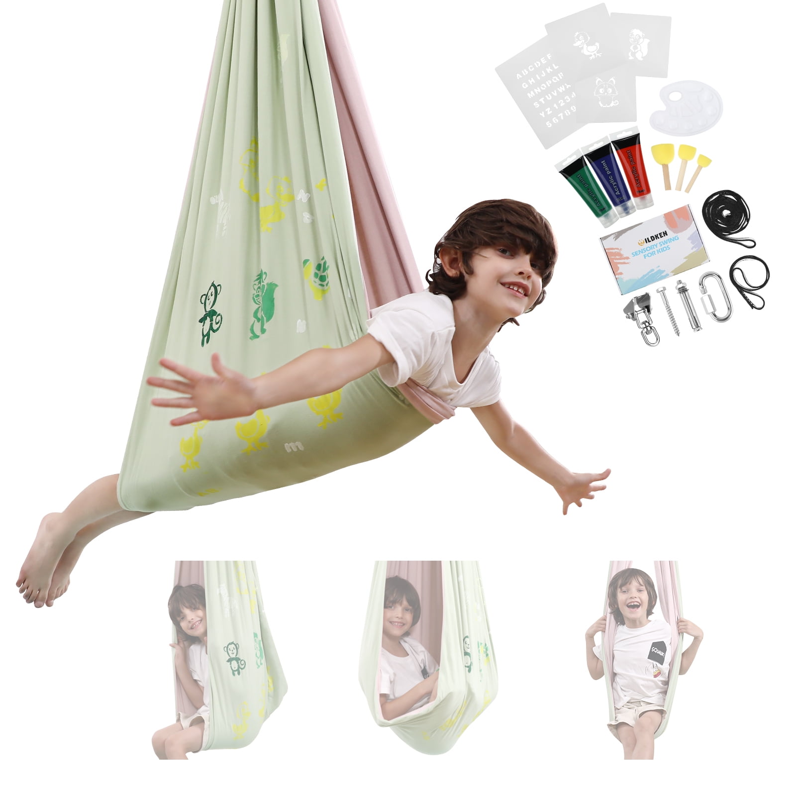 Sensory Swing Indoor Outdoor for Kids, Therapy Swing Hammock for Child