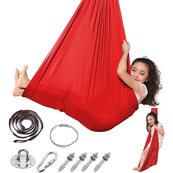 Sensory Swing for Kids Indoor with 360° Swivel Hanger for Calming & Relaxing with Special Needs, Sensory Swing Indoor Kids Adjustable Hammock Great for ADHD,Autism, Therapy Swings for Sensory Indoor