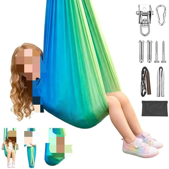 Sensory Swing for Kids Indoor & Outdoor Extra Large Therapy Swing (110 x 59 in) Hardware Included 360 Rotation Supports Up to 440 lbs Calming Cocoon Adjustable Hammock for Autism ADHD SPD Heavy Duty