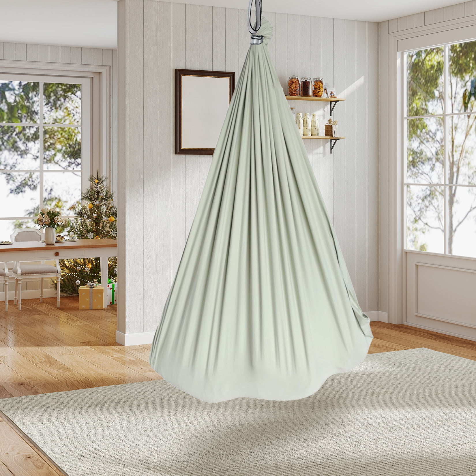 Sensory Swing - Swing sensorial, 55" x 59" Dual-Layer Therapy Swing for Autism, ADHD & Sensory Needs, Calming Hug Effect, 360° Swivel, Indoor/Outdoor Use, Supports Up to 300 lbs