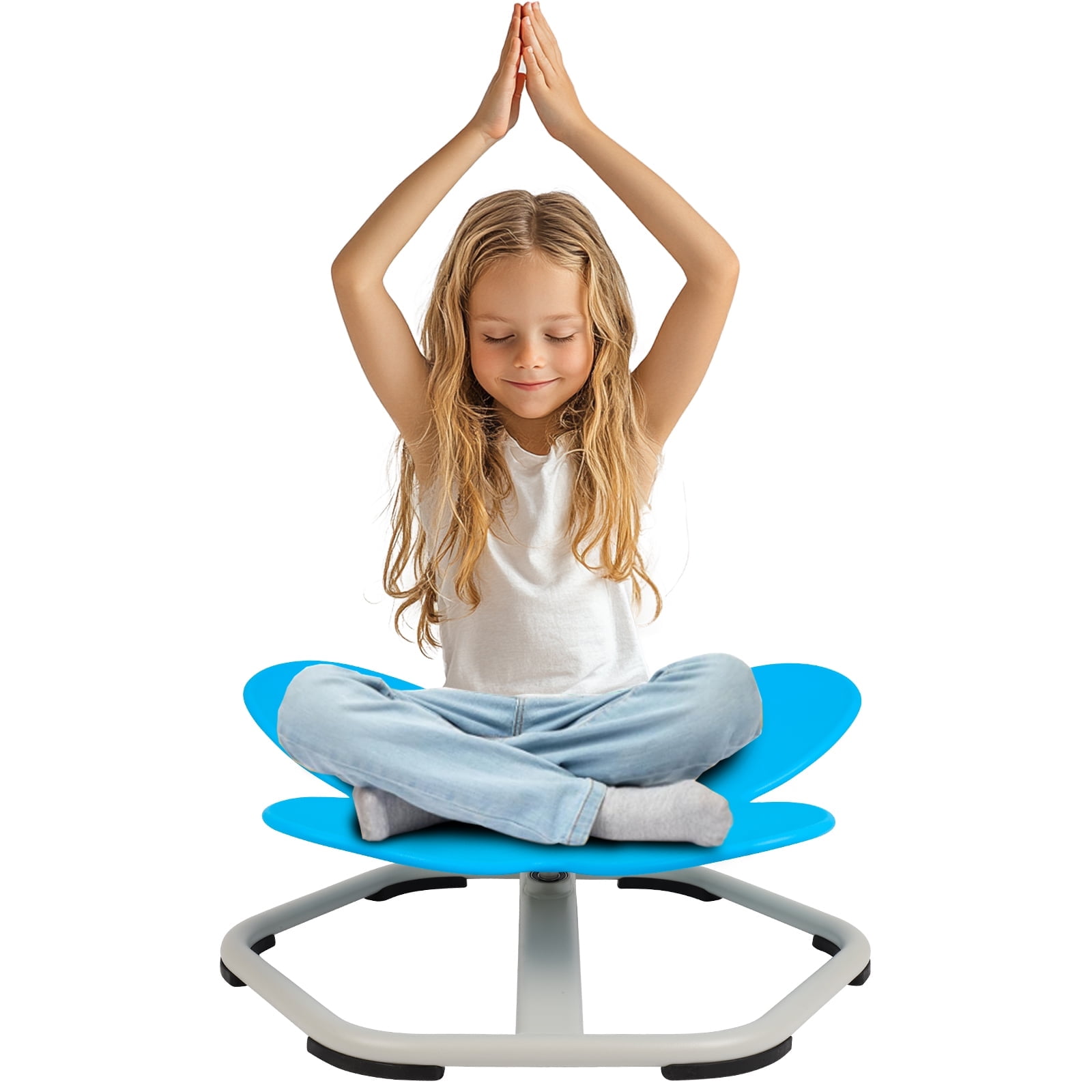 Sensory Swivel Chair For Kids - Therapeutic Spinning Chair For Autism, ADHD, Coordination, Indoor/Outdoor (Sky Blue)