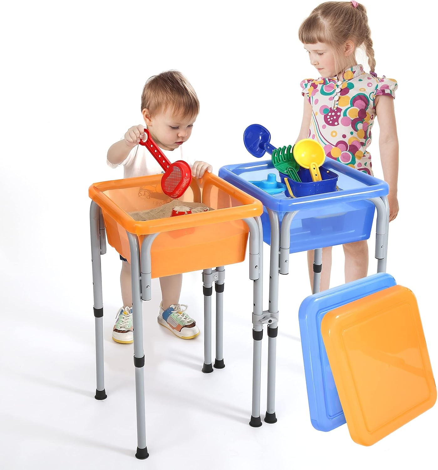 Adjustable Sensory Activity Table with Buckets and Toys