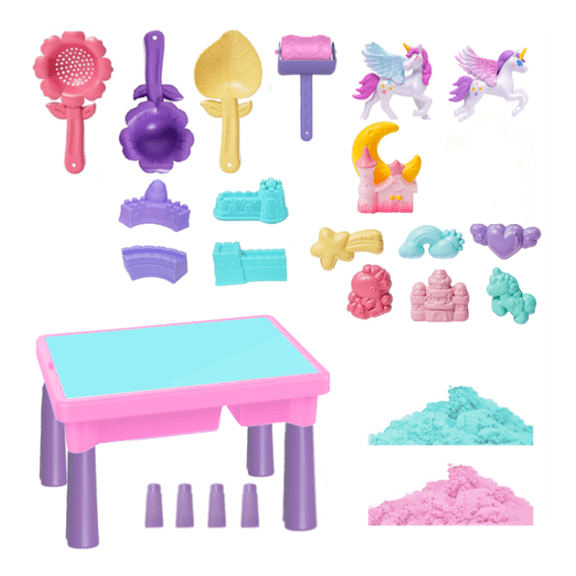 Sensory Table with Sands, Sand Table and Water Play Table Beach Toy for Kids, Indoor Outdoor Use, Sensory Toys for Toddler Age 3-5