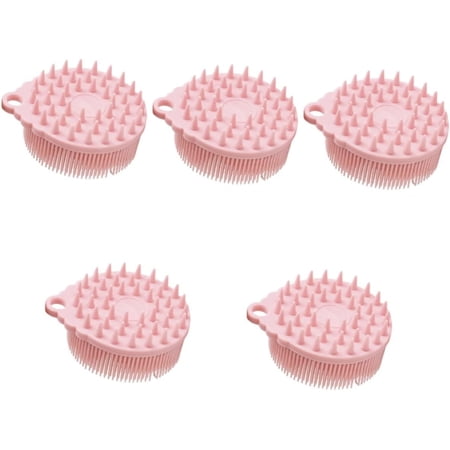 Sensory Tactile Brush Shower Hair Brush Scalp Shampoo Brush Cleaning Tool Silicone Body Cleaning Brush Children Silicone Bath Brush Manual Shampoo Brush Household Scrubber 5pcs