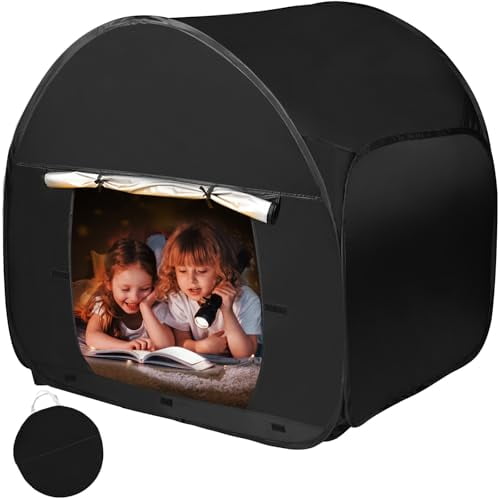 Sensory Tent for Kids with Autism,47x47x47in Blackout Sensory Room Pop-up Play Tent,Calm Corner for Children to Play and Relax,Helps with Autism,SPD,Anxiety & Improve Focus
